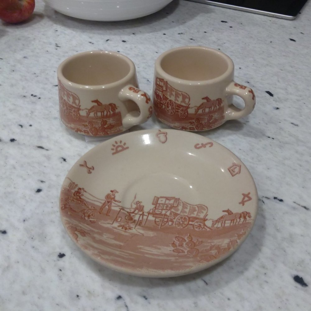 Wallace China 2 coffee mugs and 1 saucer  $30